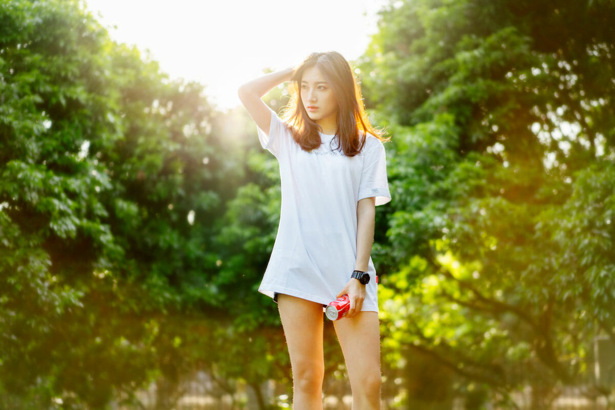 hot Korean girl with long legs