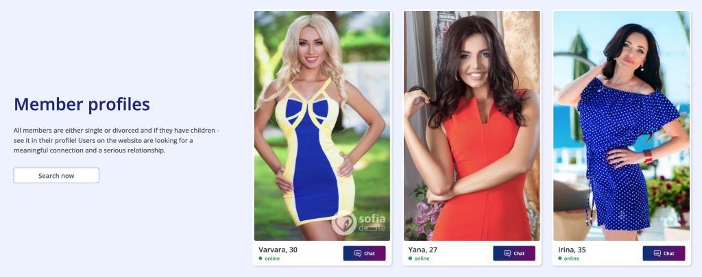 SofiaDate user profiles
